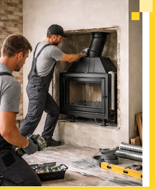 Установка каминных топок в Ишимбае: монтаж, подключение