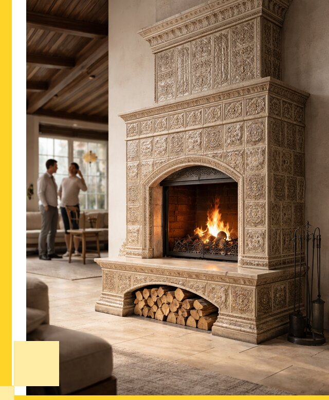 Купить изразцовый камин в Ишимбае от 253525 р. | ЭриданШмб