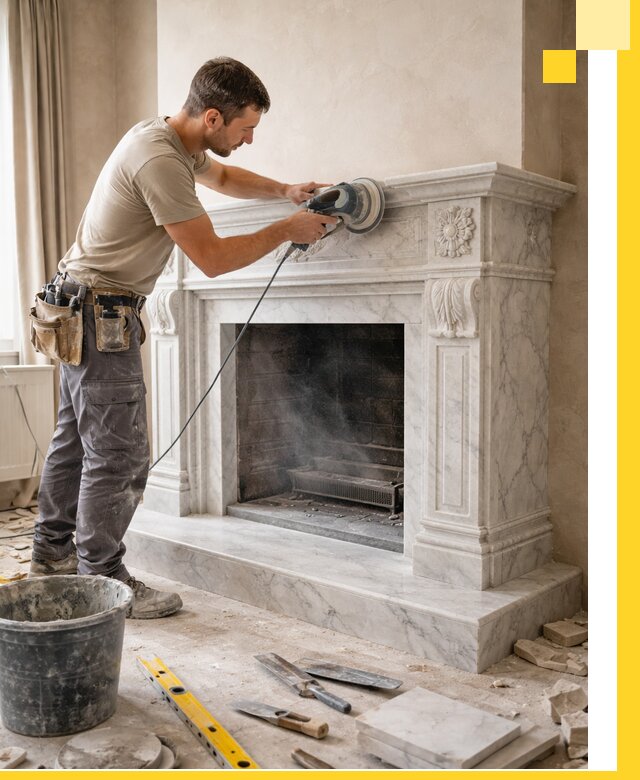 Изготовление и установка мраморных каминов в Ишимбае под ключ