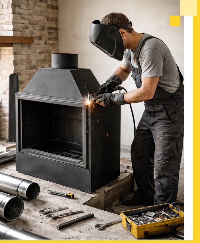 Продажа и установка металлических каминов в Ишимбае под ключ