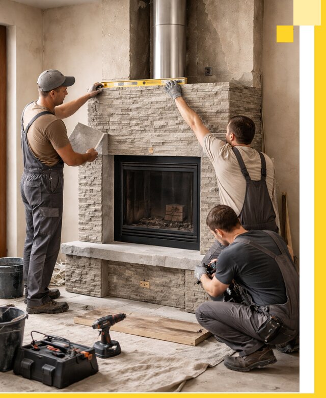 Профессиональный монтаж каминов под ключ в Ишимбае для дома