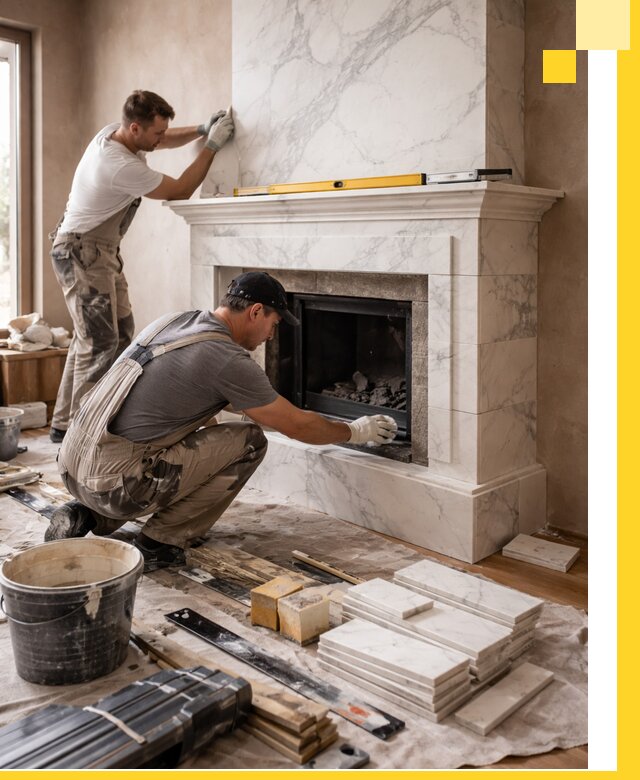 Отделка каминов в Ишимбае качественные облицовочные работы