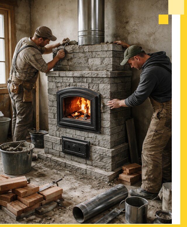 Производство, поставка и монтаж дровяных печей в Ишимбае