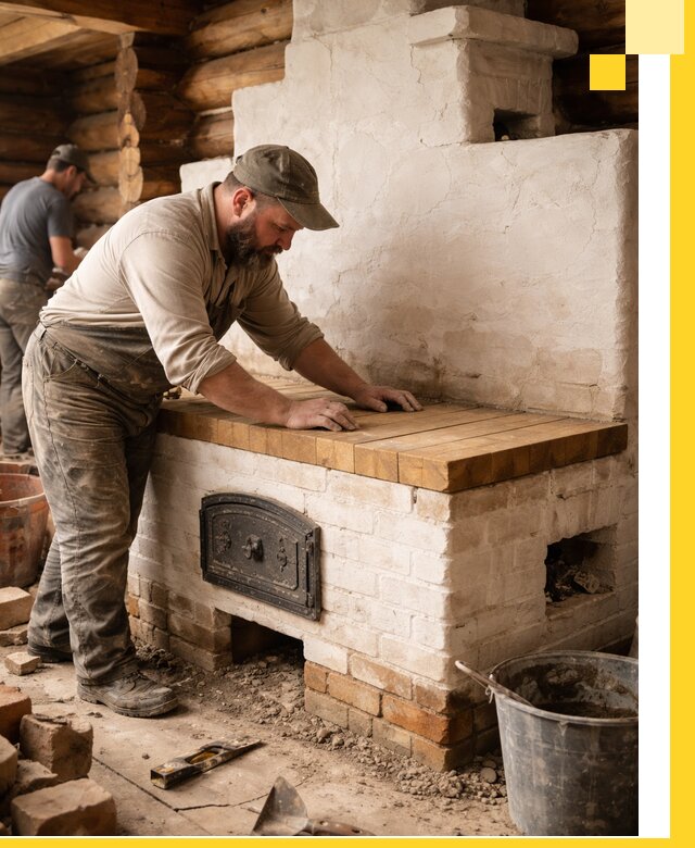 Проектирование и установка русской печи с лежанкой в Ишимбае