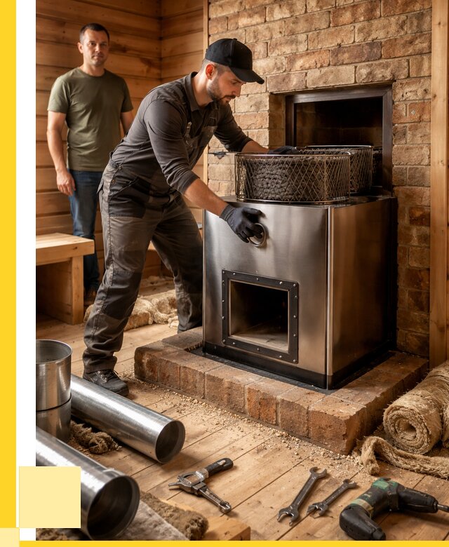 Монтаж банных печей под ключ в Ишимбае от 18254 р., ЭриданШмб