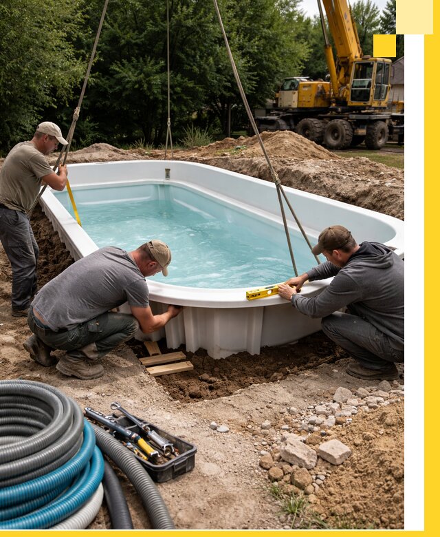 Установка и монтаж композитных бассейнов под ключ в Ишимбае