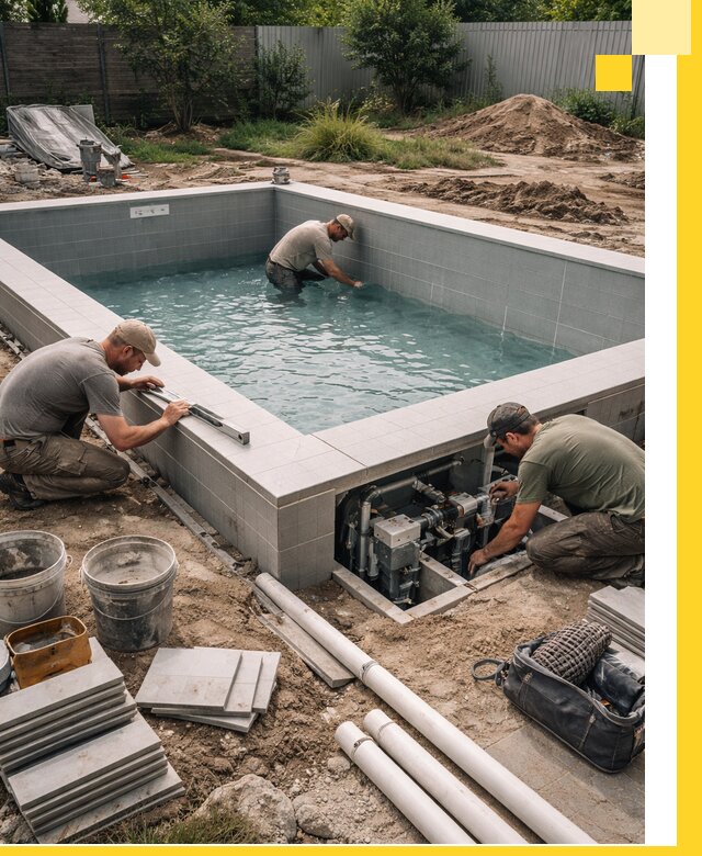 Строительство и монтаж бассейнов для дачи под ключ в Ишимбае