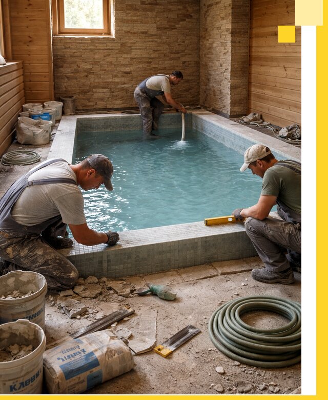 Проектирование и строительство бассейнов для бани в Ишимбае