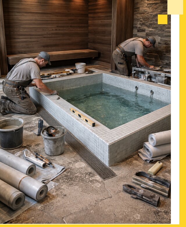 Установка и строительство бассейнов для сауны в Ишимбае