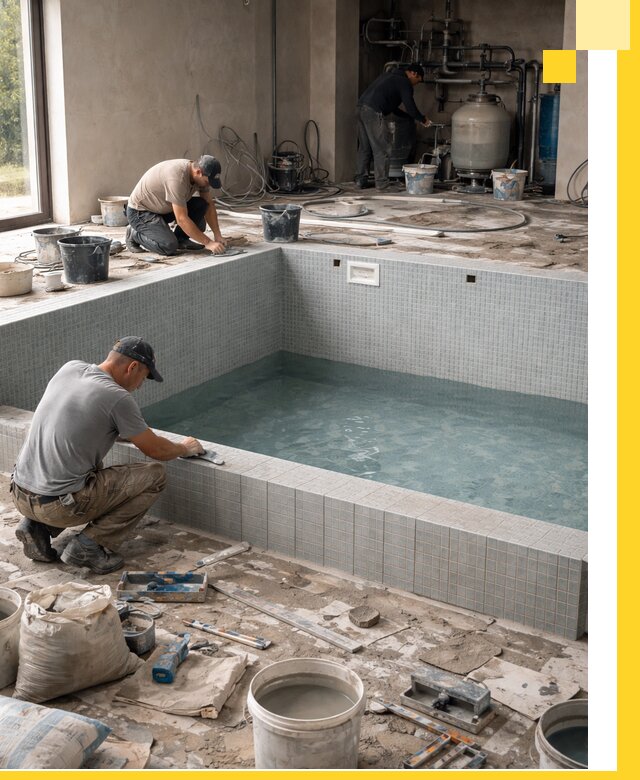 Строительство и монтаж бассейнов в помещении в Ишимбае