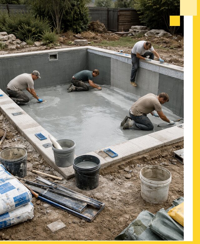 Изготовление и монтаж чаши бассейна под ключ в Ишимбае