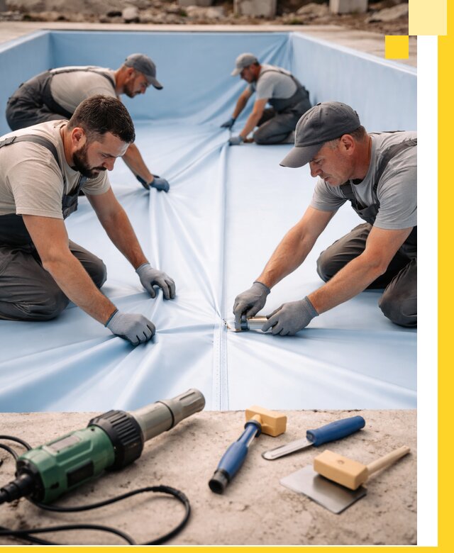 ПВХ пленка для бассейнов с монтажом и гарантией в Ишимбае