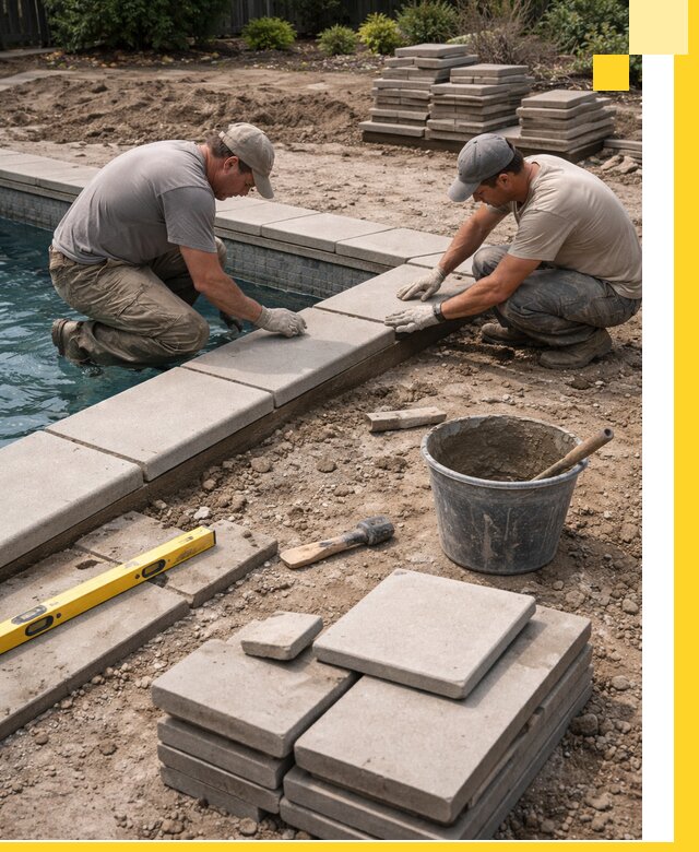 Установка и изготовление копингового камня для бассейнов в Ишимбае