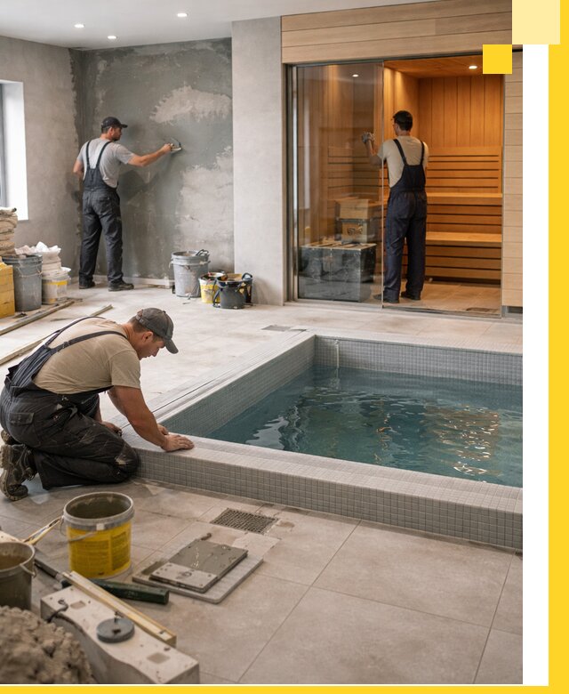 Проектирование и строительство сауны с бассейном в Ишимбае