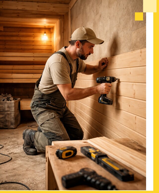 Профессиональная внутренняя отделка бани в Ишимбае под ключ