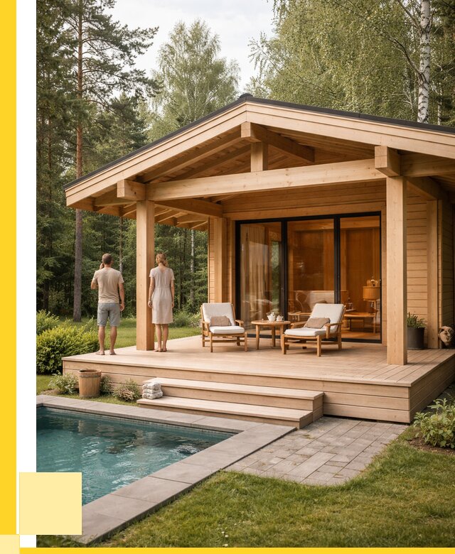 Бани с террасой под ключ в Ишимбае от 608460 р. | ЭриданШмб