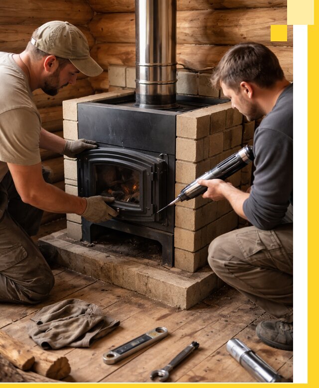 Монтаж и установка печи в бане под ключ с гарантией в Ишимбае