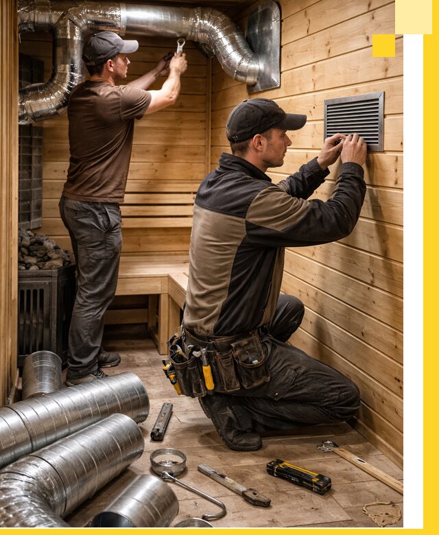 Проектирование и монтаж вентиляции бани в Ишимбае под ключ