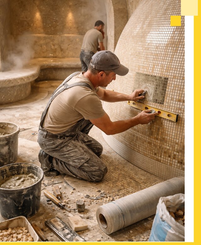 Хамам под ключ в Ишимбае: проектирование, строительство, отделка