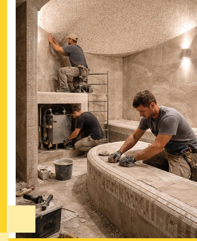 Монтаж хамамов под ключ в Ишимбае от 253525 р. ЭриданШмб