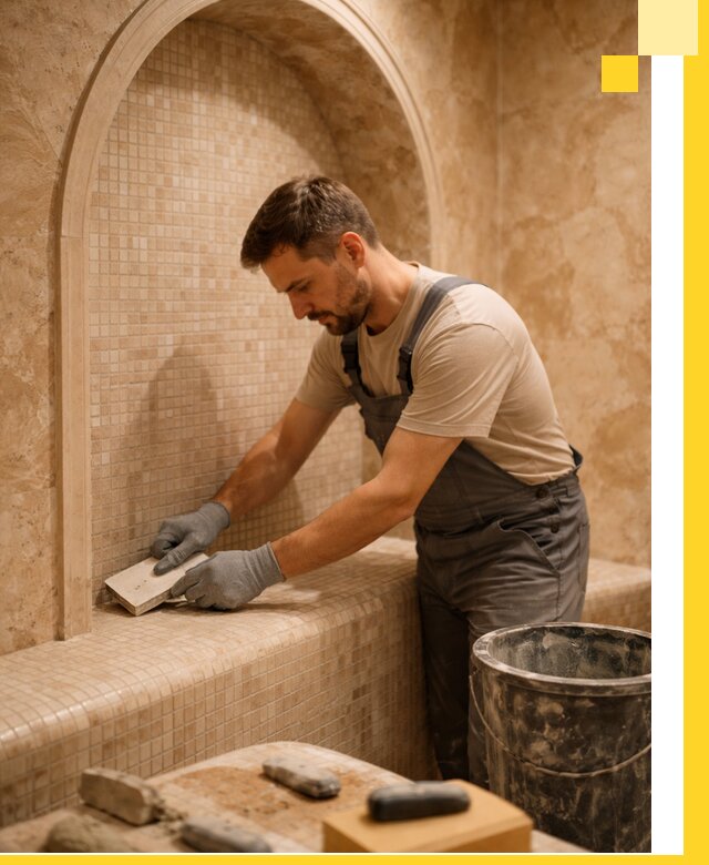 Профессиональная отделка хамамов с мозаикой под ключ в Ишимбае