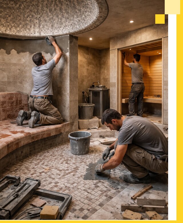 Проект и строительство хамама бани и сауны под ключ в Ишимбае